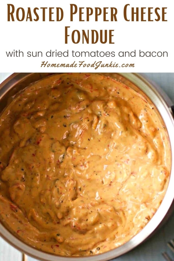 Roasted pepper cheese fondue-pin image