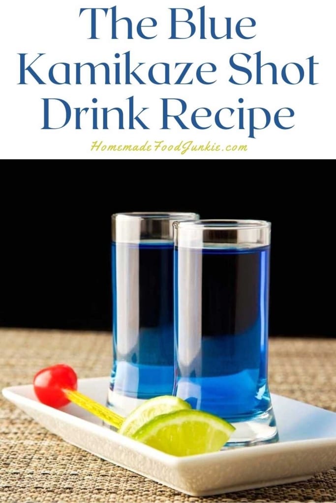 The blue kamikaze shot drink recipe-pin image