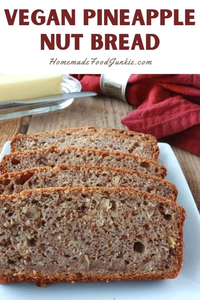 Vegan pineapple nut bread-pin image