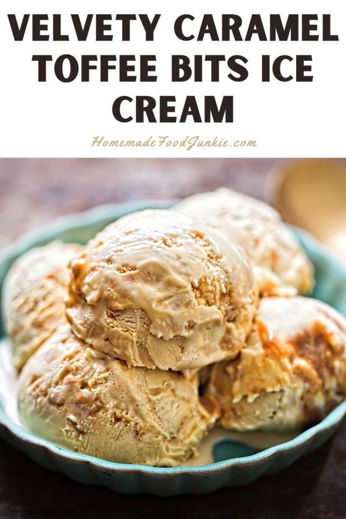 Velvety caramel toffee bits ice cream-pin image