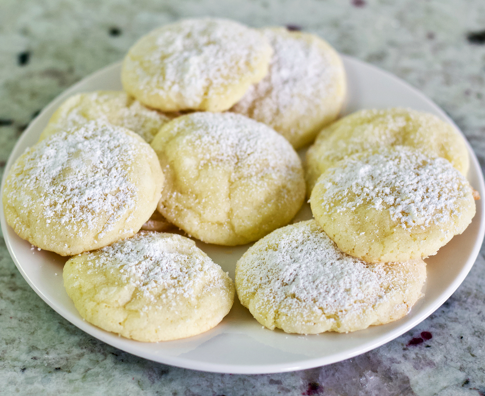 Simple Lemon Crinkle Cookies Recipe 3 lemon crinkle cookies-plated
