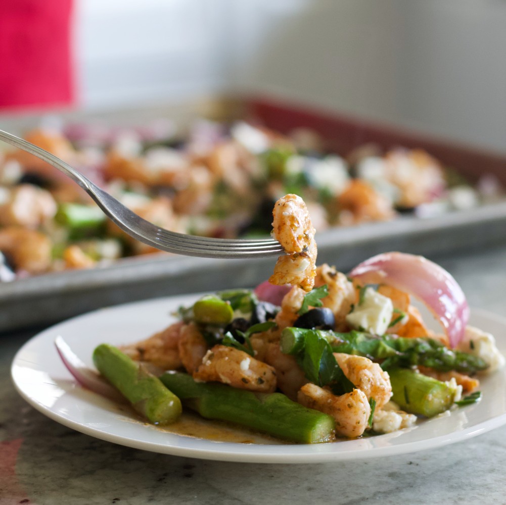 Mediterranean Shrimp Sheet Pan Dinner 7 Mediterranean shrimp sheet pan dinner-forkful