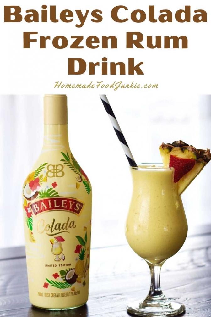 Baileys colada frozen rum drink-pin image