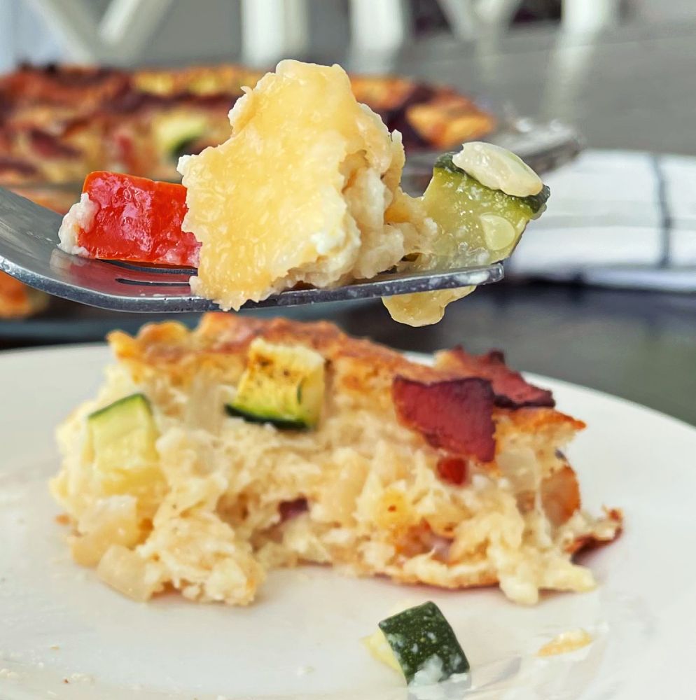 bisquick zucchini pie-forkful