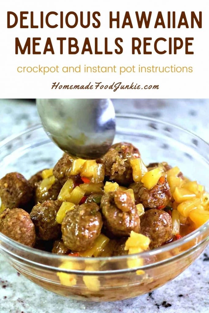 Delicious Hawaiian meatballs recipe-pin image