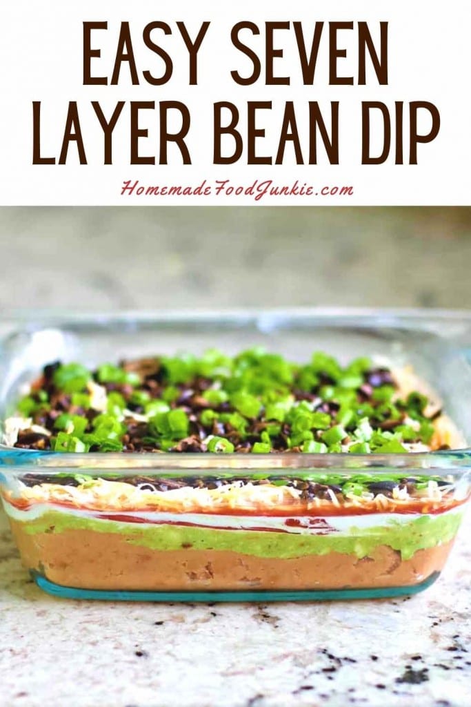 Easy seven layer bean dip-pin image
