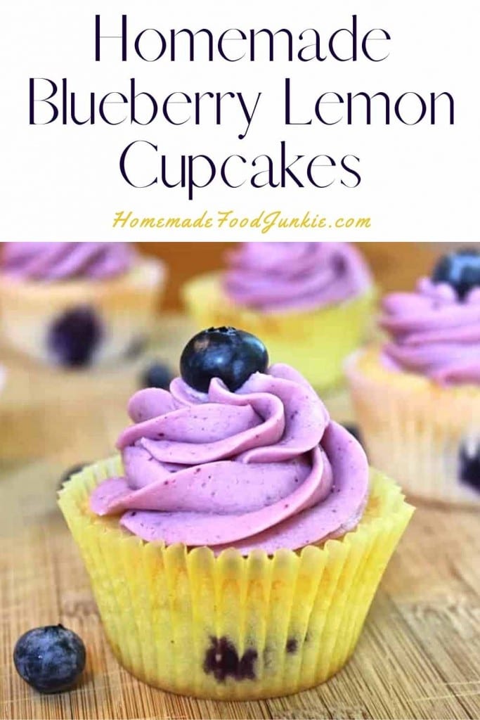 Homemade blueberry lemon cupcakes-pin image