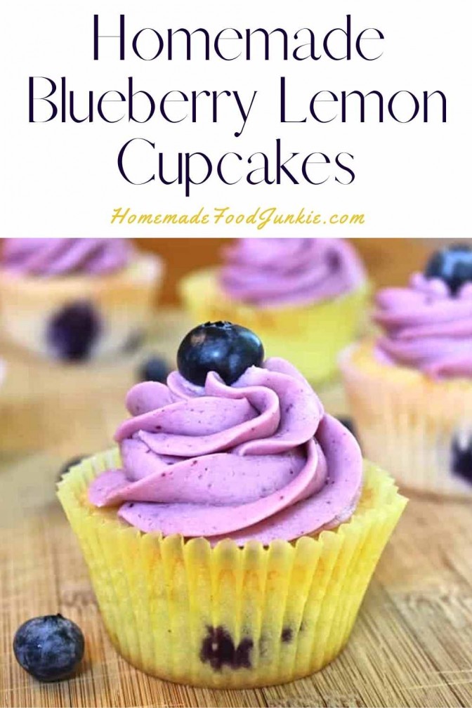 Homemade blueberry lemon cupcakes-pin image