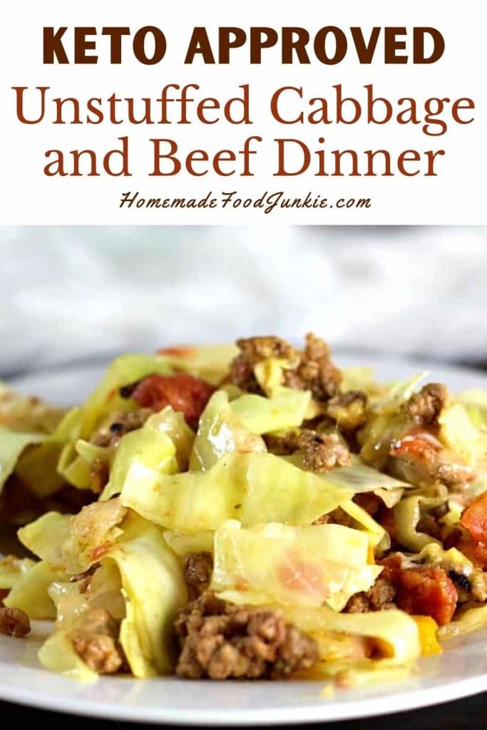 Keto approved unstuffed cabbage and beef dinner-pin image
