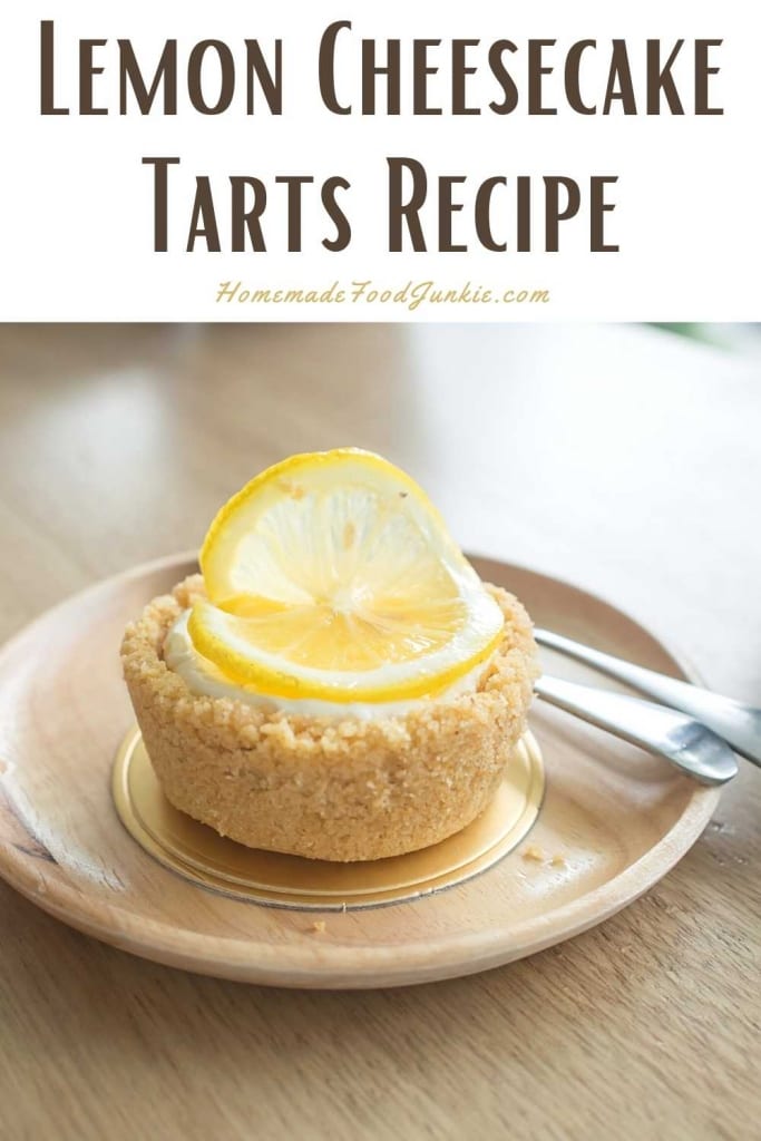 Lemon cheesecake tarts recipe-pin image