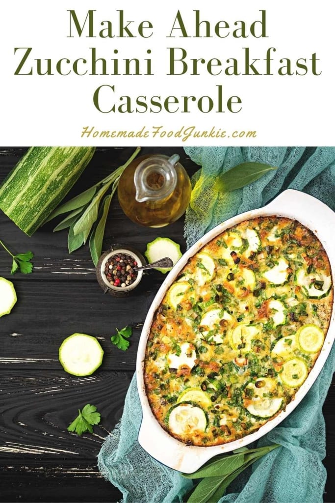 Make ahead zucchini breakfast casserole-pin image