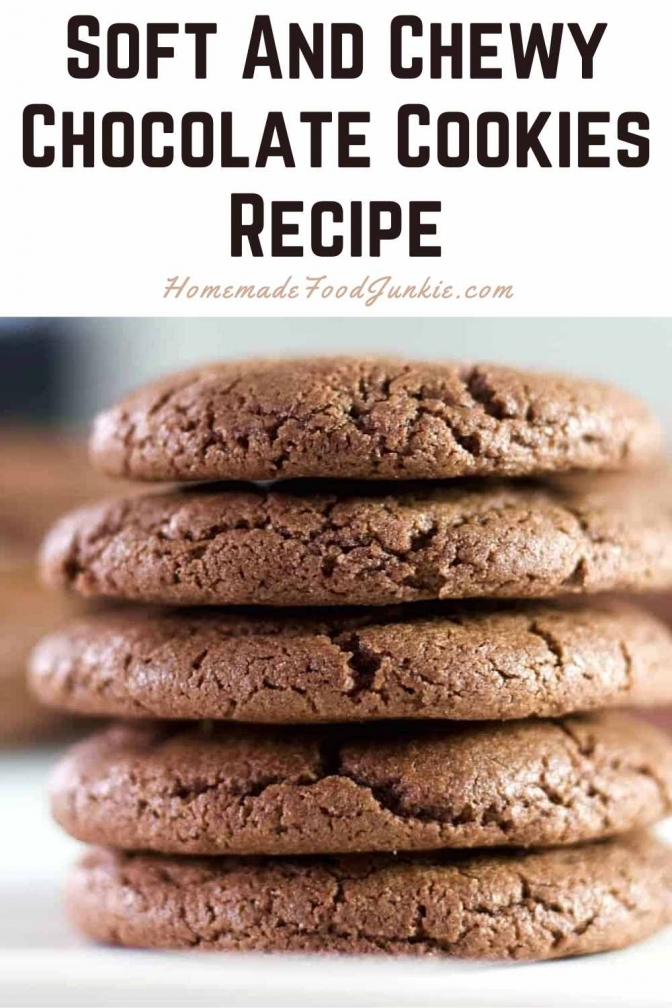 Chewy Chocolate Cookies with Baking Powder Recipe 13 Soft and chewy chocolate cookies recipe-pin image