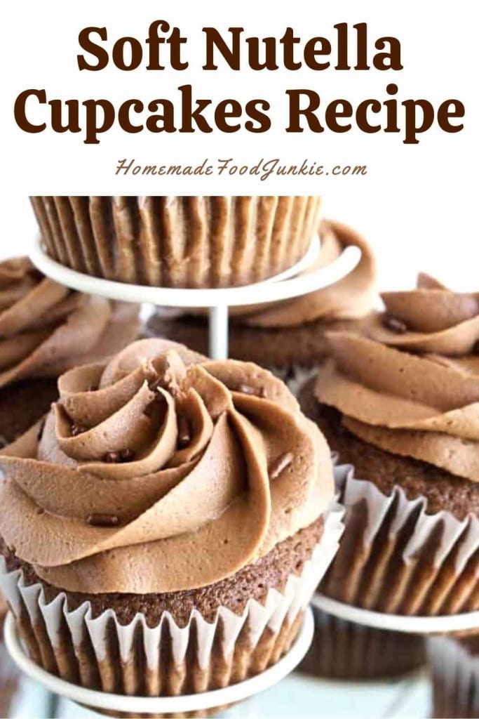 Soft nutella cupcakes recipe-pin image