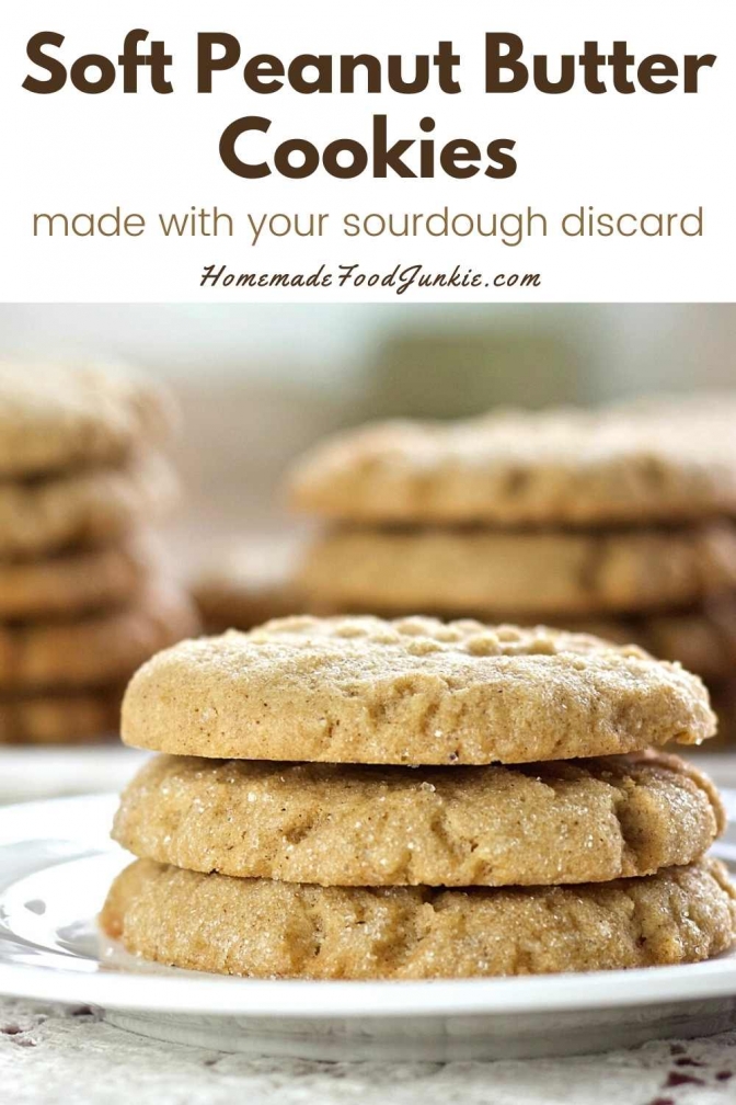 Soft peanut butter cookies-pin image