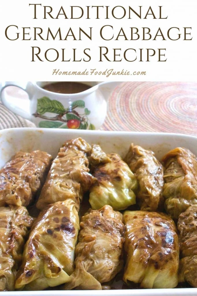 Traditional german cabbage rolls recipe-pin image