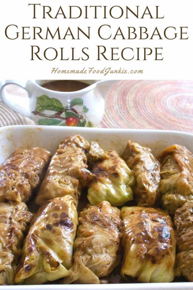 Traditional german cabbage rolls recipe-pin image
