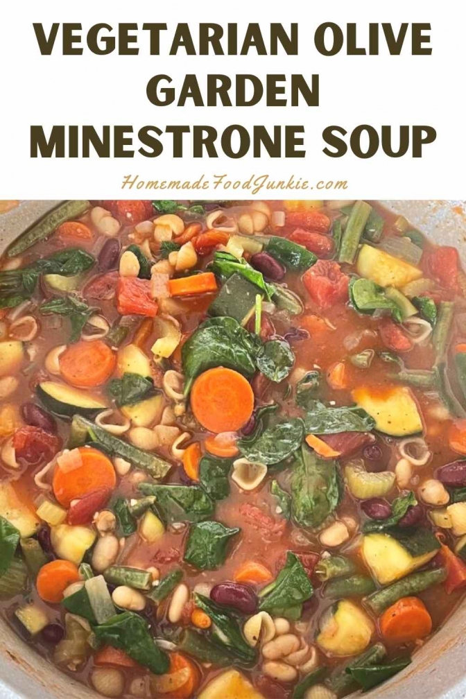 Vegetarian olive garden minestrone soup-pin image