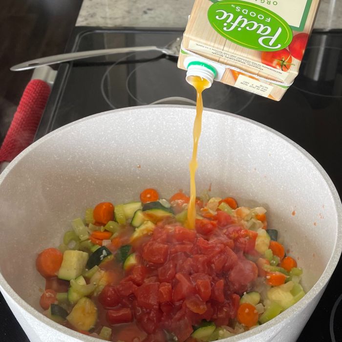 pour in vegetable broth