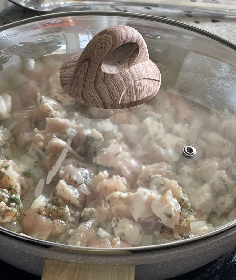 cover and cook until chicken is browned