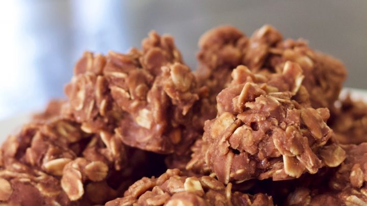 no bake cookies on a white plate