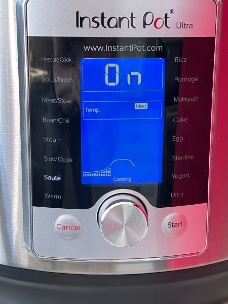 instant pot saut&eacute; function on