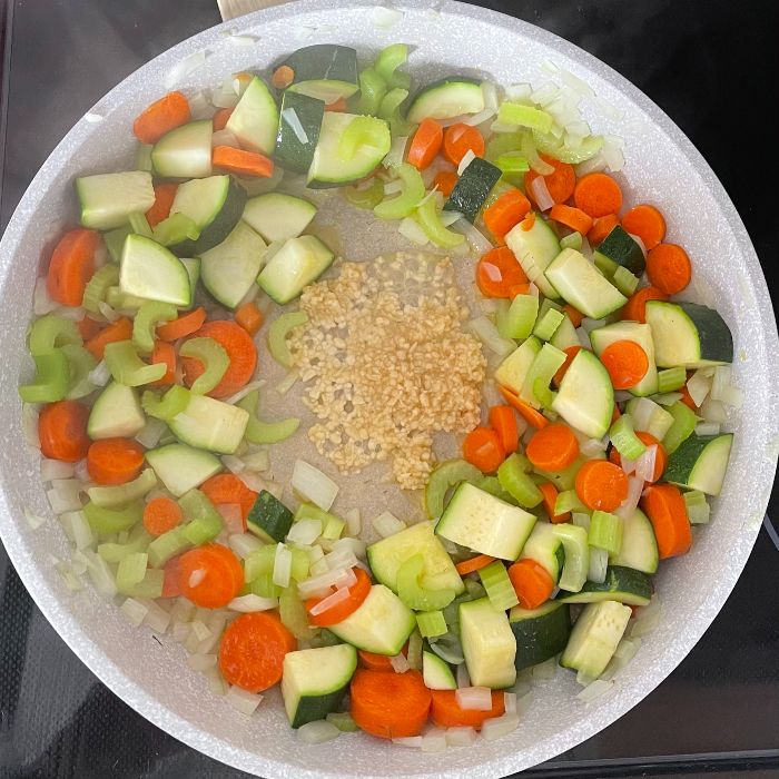 Healthy Olive Garden Minestrone Soup 5 sauté vegetables in large pot