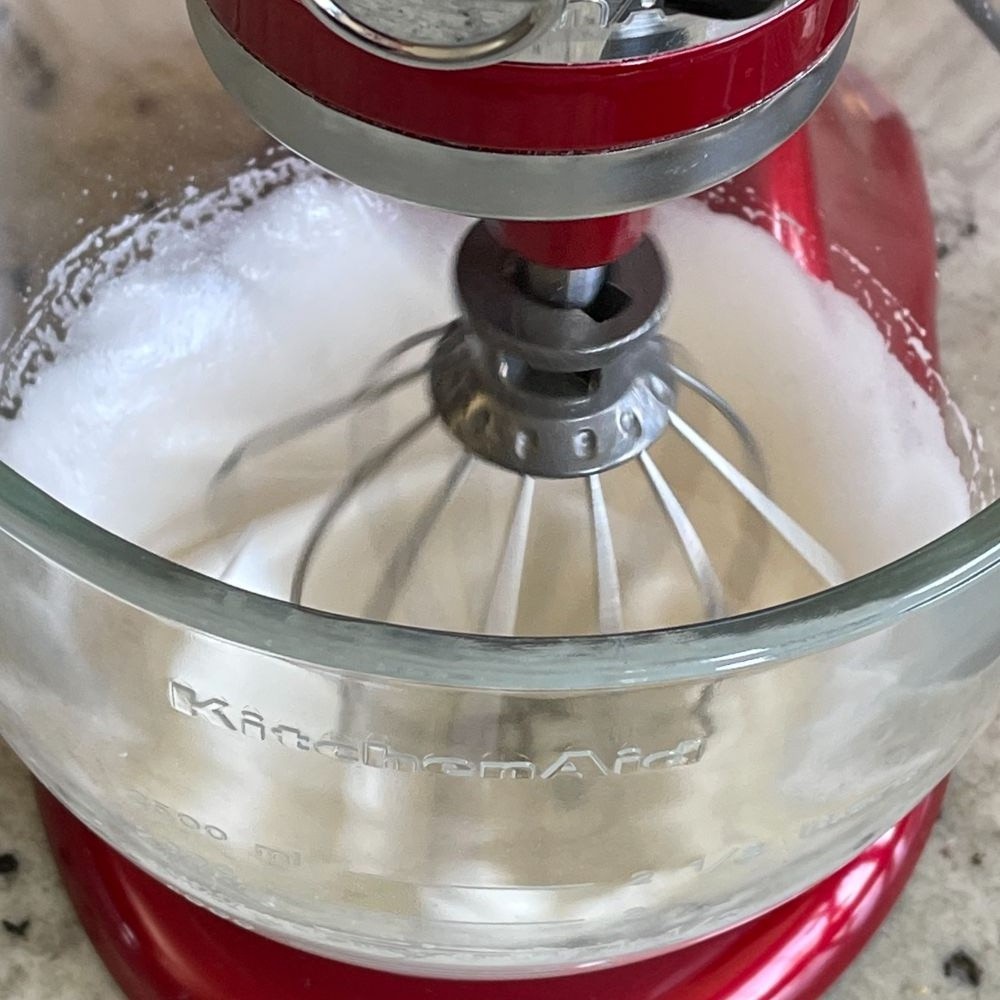 whipping a meringue