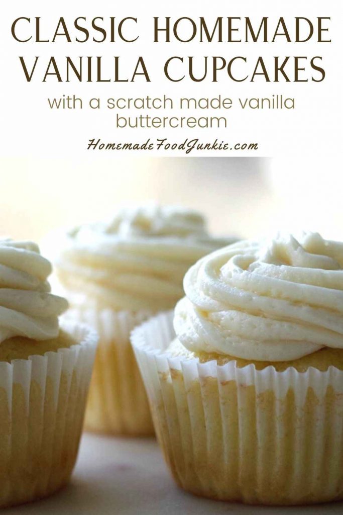 Classic homemade vanilla cupcakes-pin image
