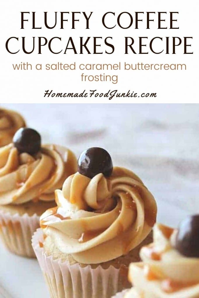 Fluffy coffee cupcakes recipe-pin image
