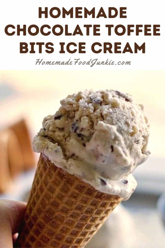 Homemade chocolate toffee bits ice cream-pin image