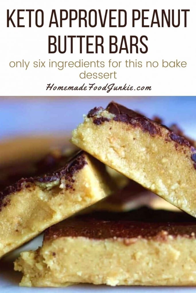 Keto approved peanut butter bars-pin image