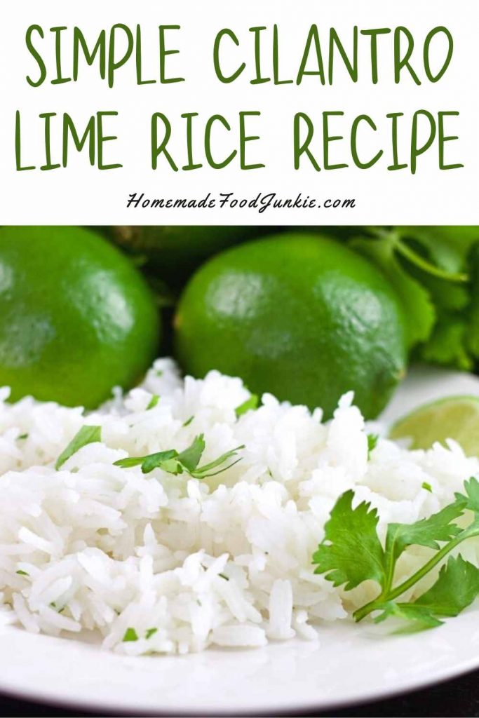 Simple cilantro lime rice recipe-pin image