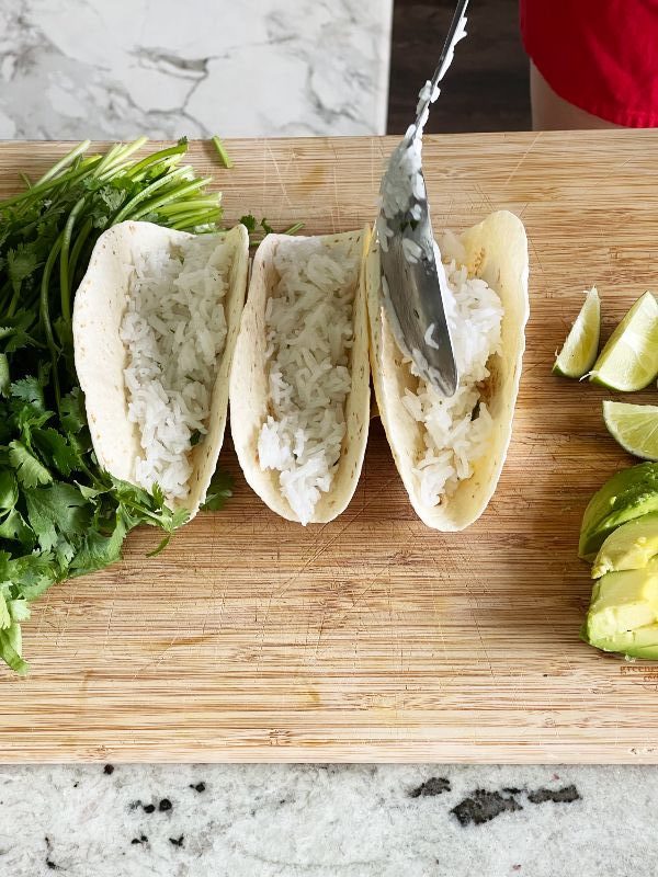 shrimp taco assembly-rice