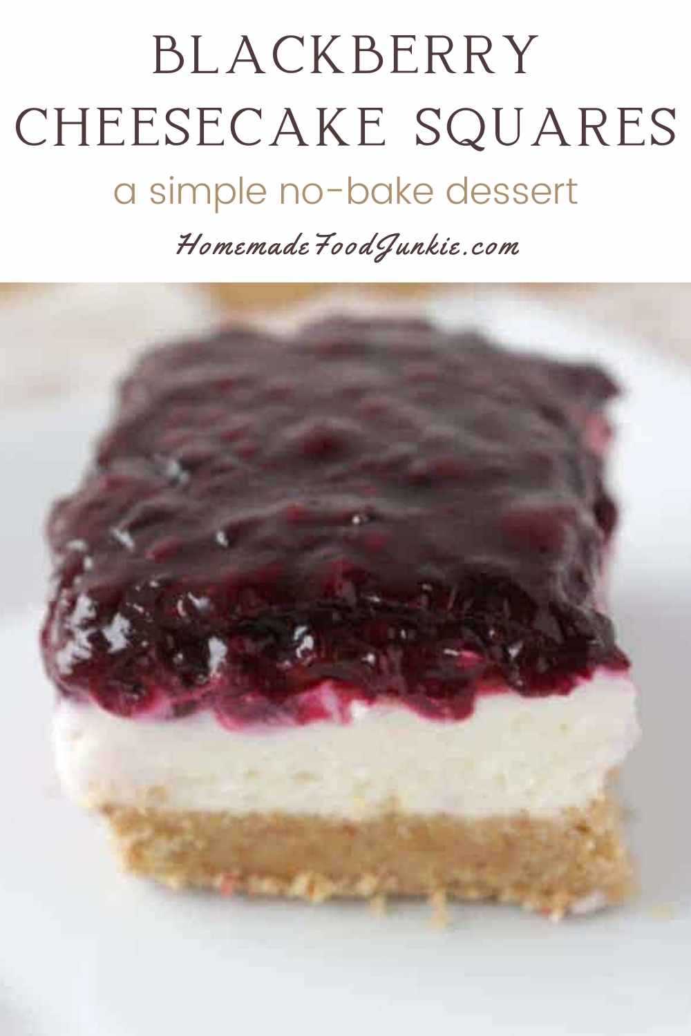 Blackberry cheesecake squares-pin image