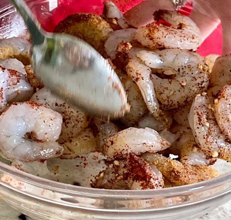 coating shrimp with seasonings