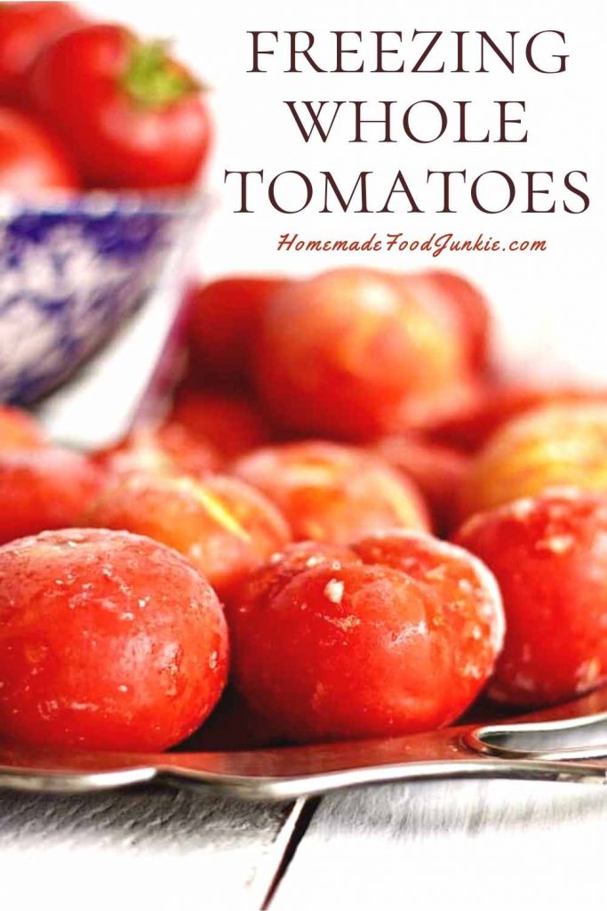 Freezing whole tomatoes-pin image