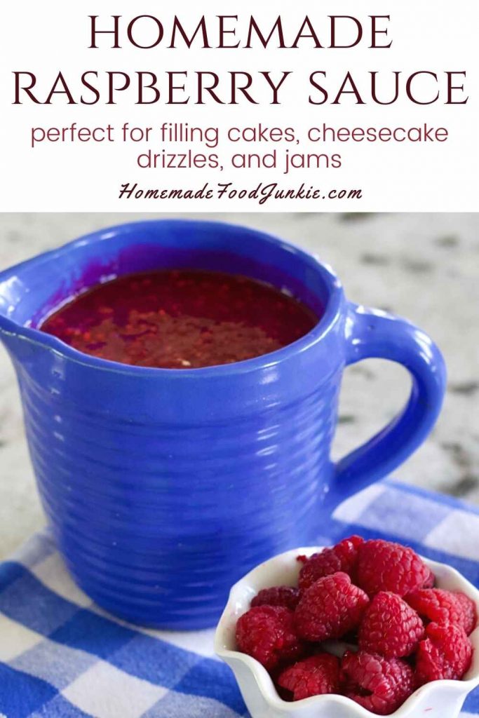 Homemade raspberry sauce-pin image