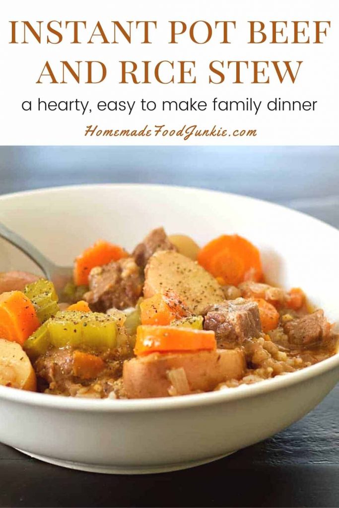 Instant Pot Beef and Rice Stew-pin image