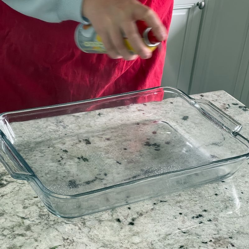 oiling baking dish