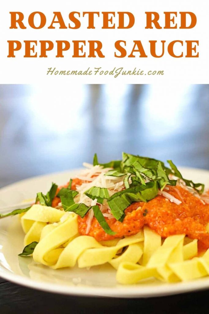Roasted red pepper sauce-pin image