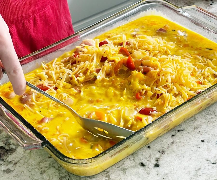 stirring it all together-breakfast frittata