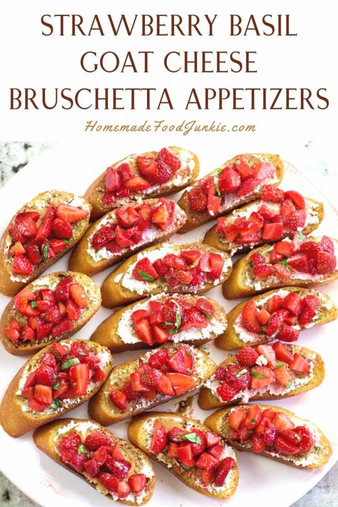 Strawberry basil goat cheese bruschetta appetizers-pin image