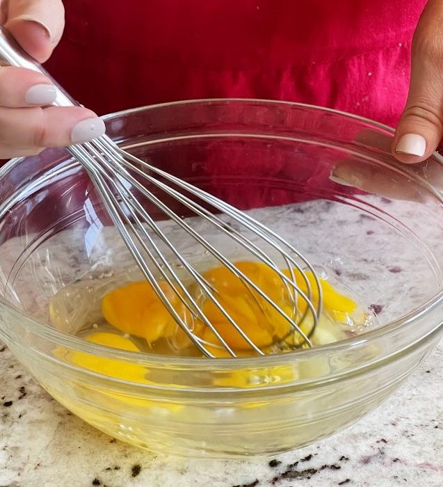 whisking eggs