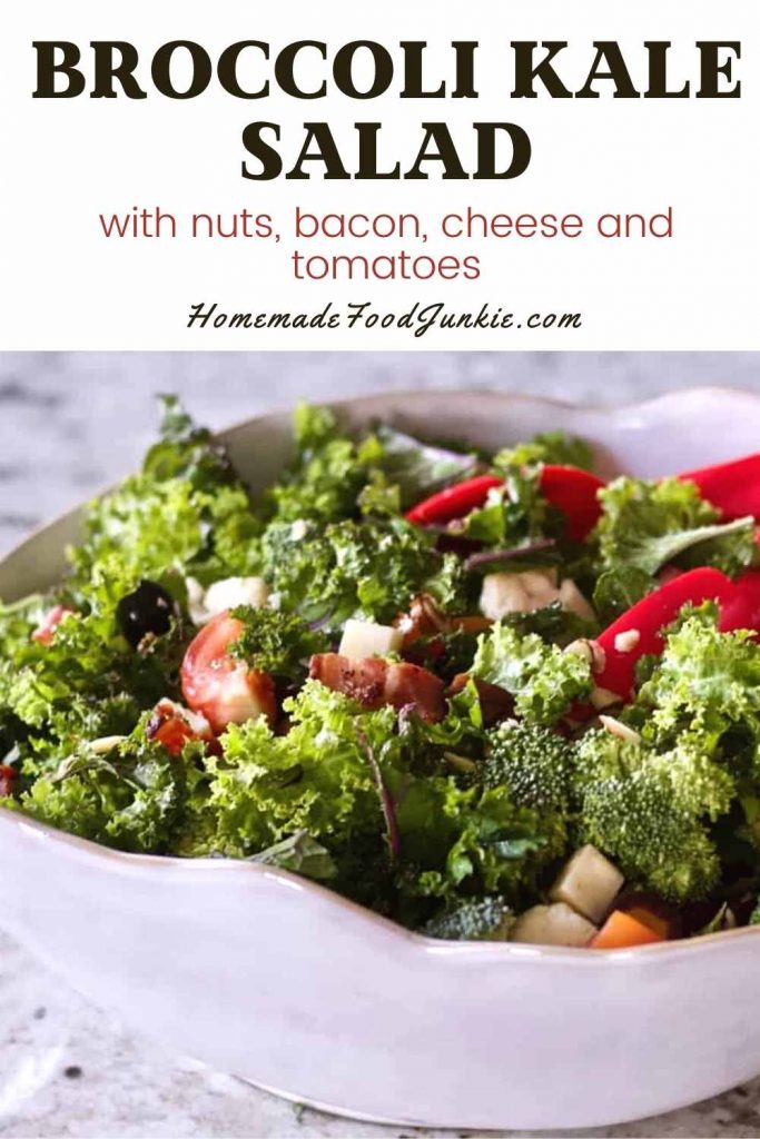 Broccoli kale salad-pin image