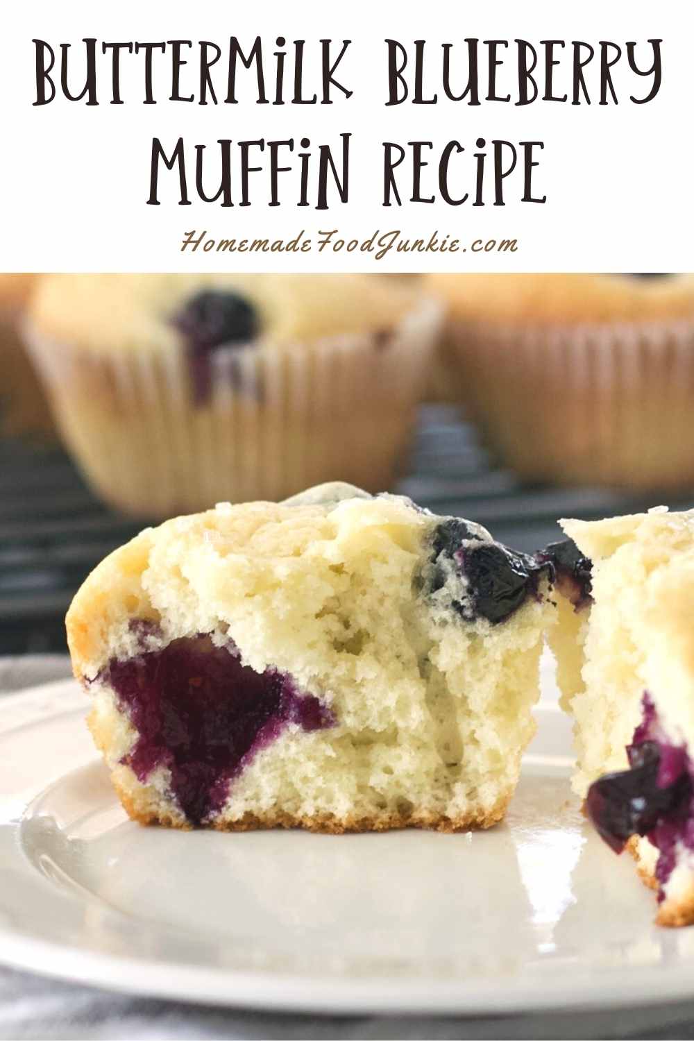 Buttermilk blueberry muffin recipe-pin image