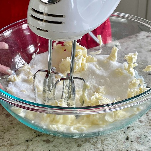 creaming butter and sugar