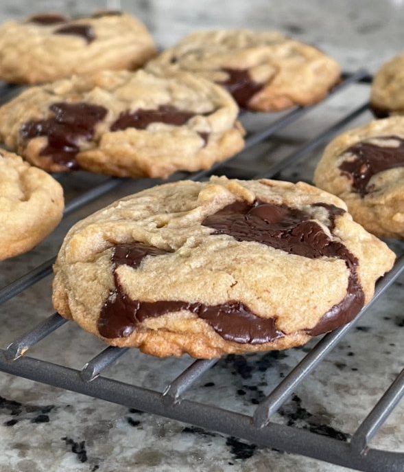 cooling dark chocolate chip cookies