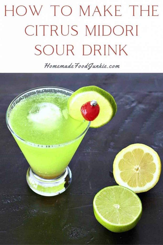 How to make the citrus midori sour drink-pin image