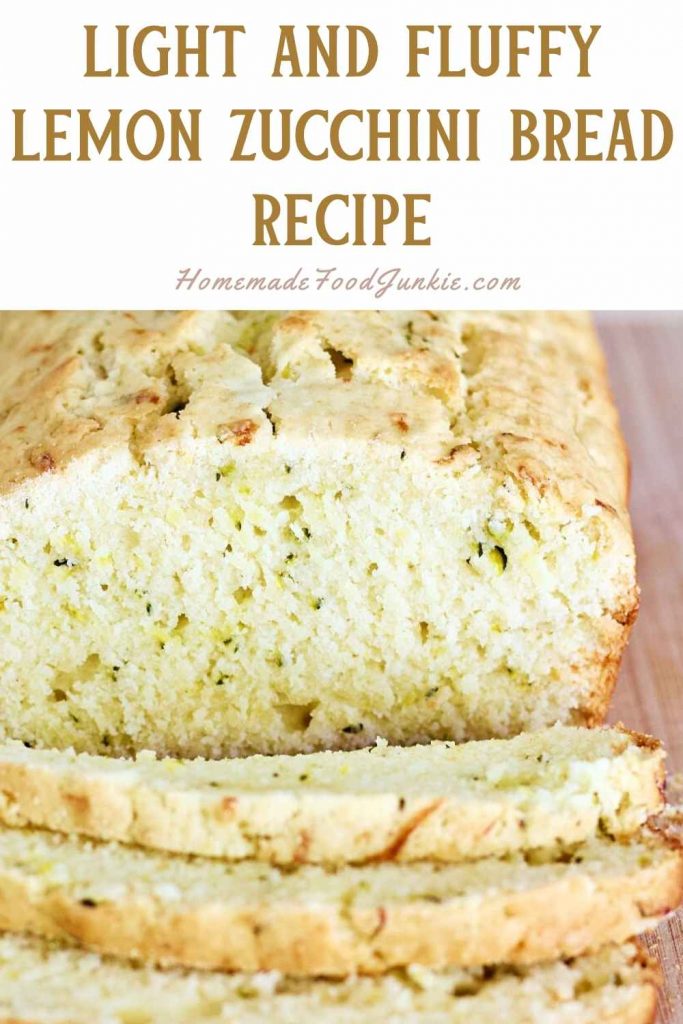 Light and fluffy lemon zucchini bread recipe-pin image