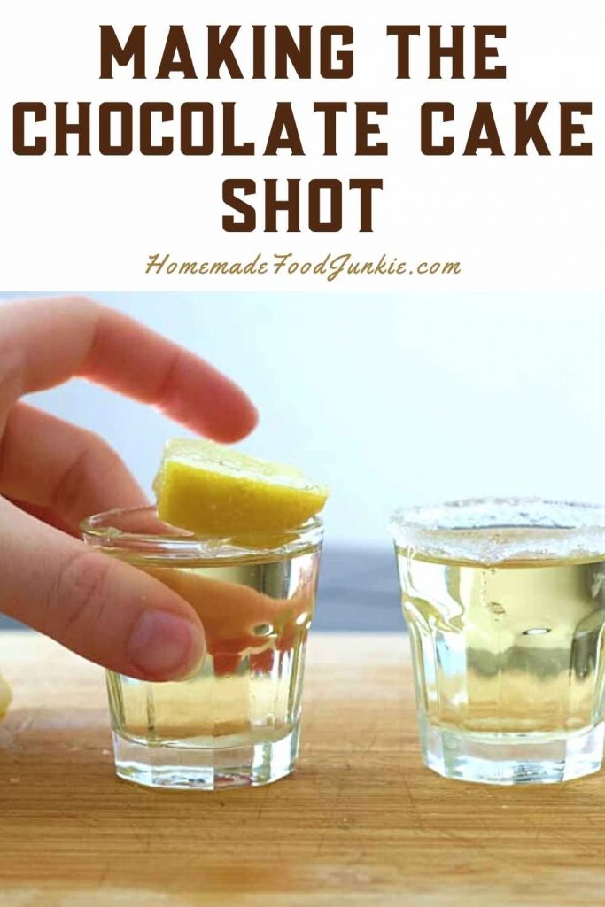 Making the chocolate cake shot-pin image